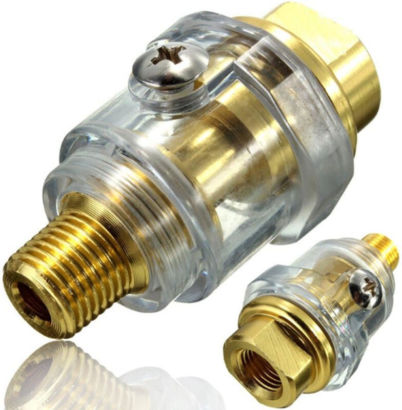 Mini-Schmiergerät, 2 Stück Pneumatiköler 1/4 Inline-Fett Mini-Pneumatik-Nebelöler Fett für Druckluftwerkzeug-Luftkompres...