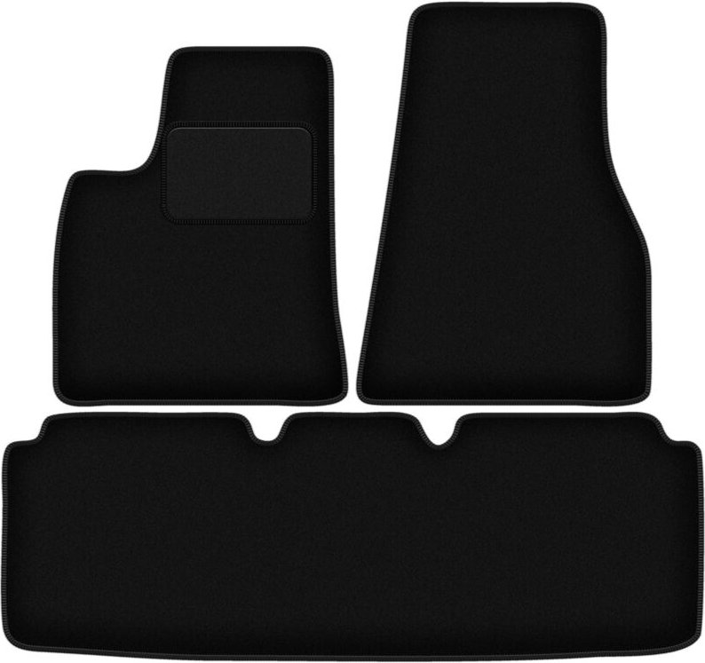 Schwarze Velours-Fußmatten für: Tesla Model S II Limousine (2016-)