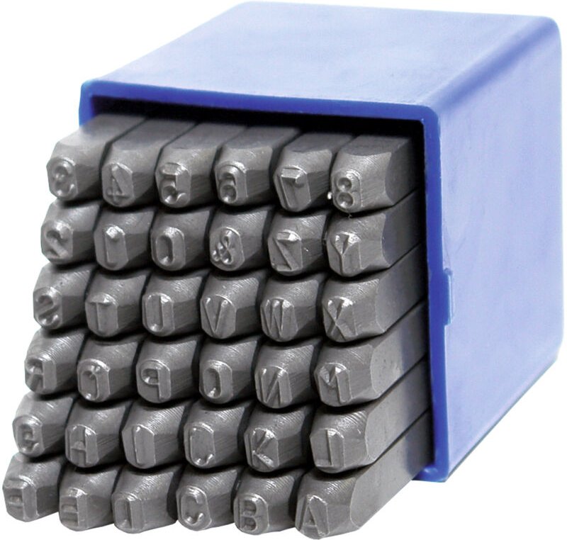 Dema - 36 teiliges Komplettset - Schlagzahlen und Schlagbuchstaben 4 mm