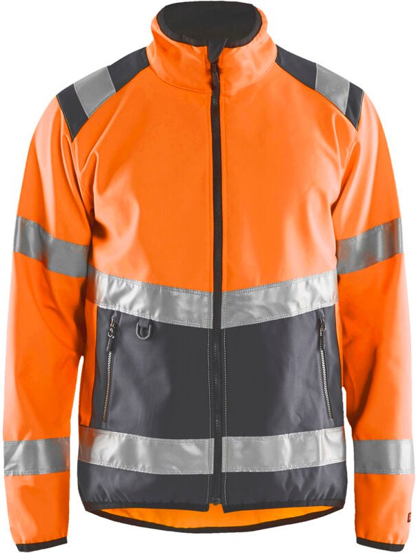 Arbeitssoftshelljacke Hochsichtbarkeit 4877 – Neonorange / Anthrazitgrau 4XL