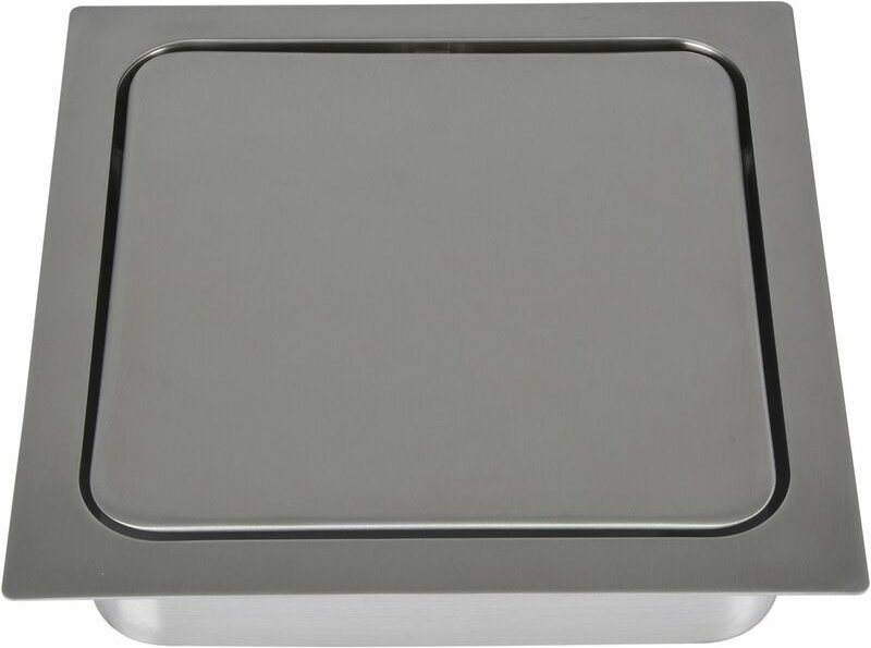 Sugatsune - lamp® Einwurfklappe gedämpft eckig 170 x 170 mm Edelstahl