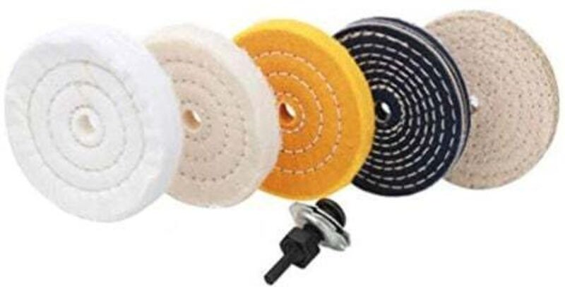 Jalleria - vier Polierscheiben für 4-Zoll-Doppelschleifmaschinen und ein Zubehör