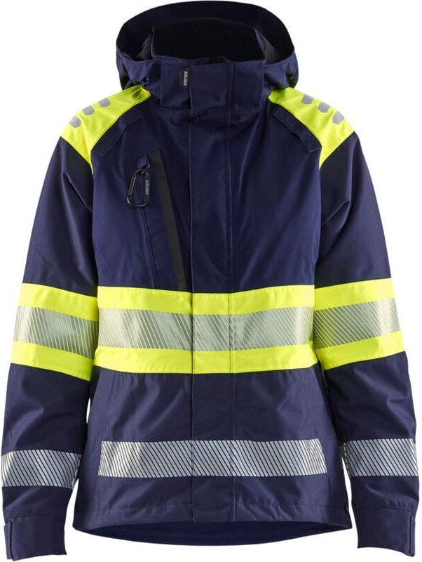 Hochsichtbare Arbeitshardshell-Jacke für Damen 4430 – Marine/Gelb M
