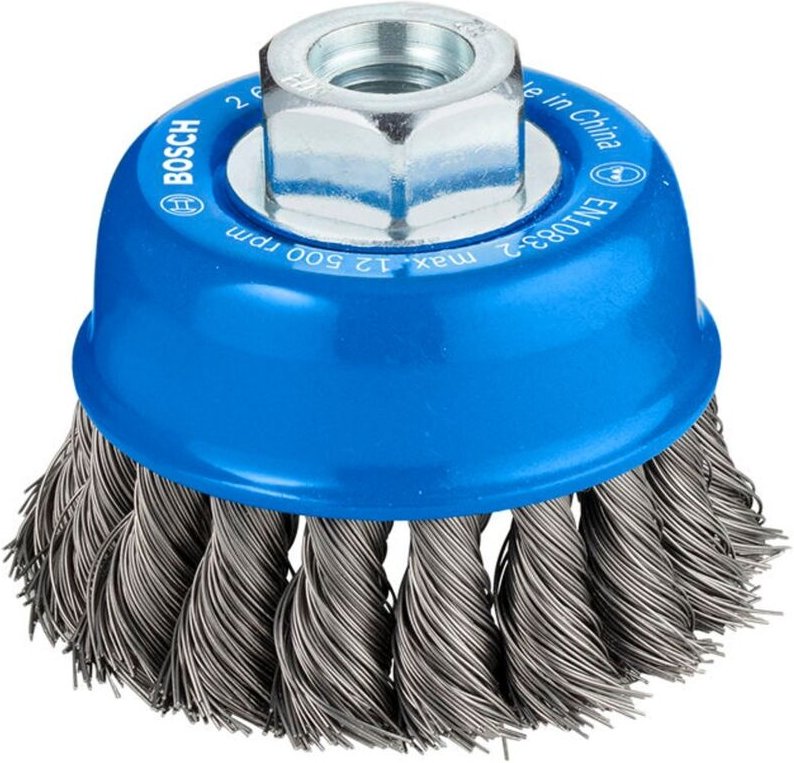 Topfbürste 75 mm, Drahstärke 0,35 mm, M14, gezopfter Stahldraht - Bosch