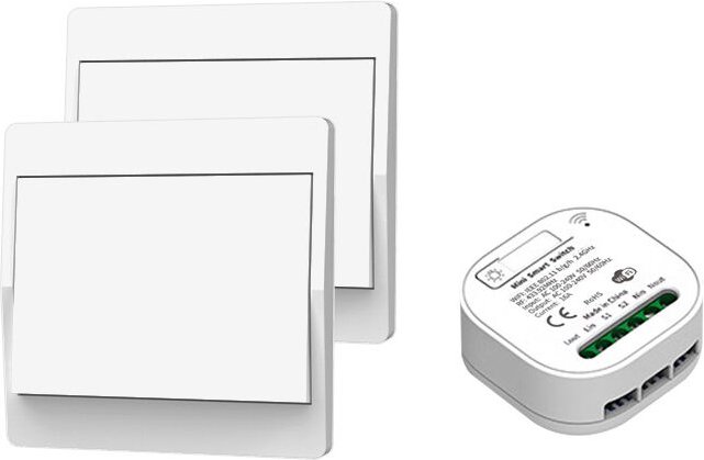 RF433 und WLAN-Lichtschalter mit kabelloser Fernbedienung, 2 Schalter und 1 Empfänger-Set
