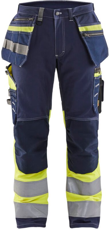 Hochsichtbarer Stretch-Arbeitshose 1794 - Marine/Gelbfloß S - FR(40) - SE(C46) - Kurz