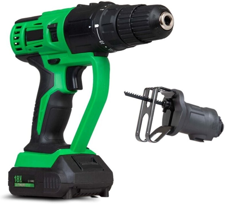 MultiTool mit Stichsägenaufsatz - Akku Multifunktions-Werkzeug - 18V Oszillationswerkzeug zum Bohren, Schrauben, Schneid...