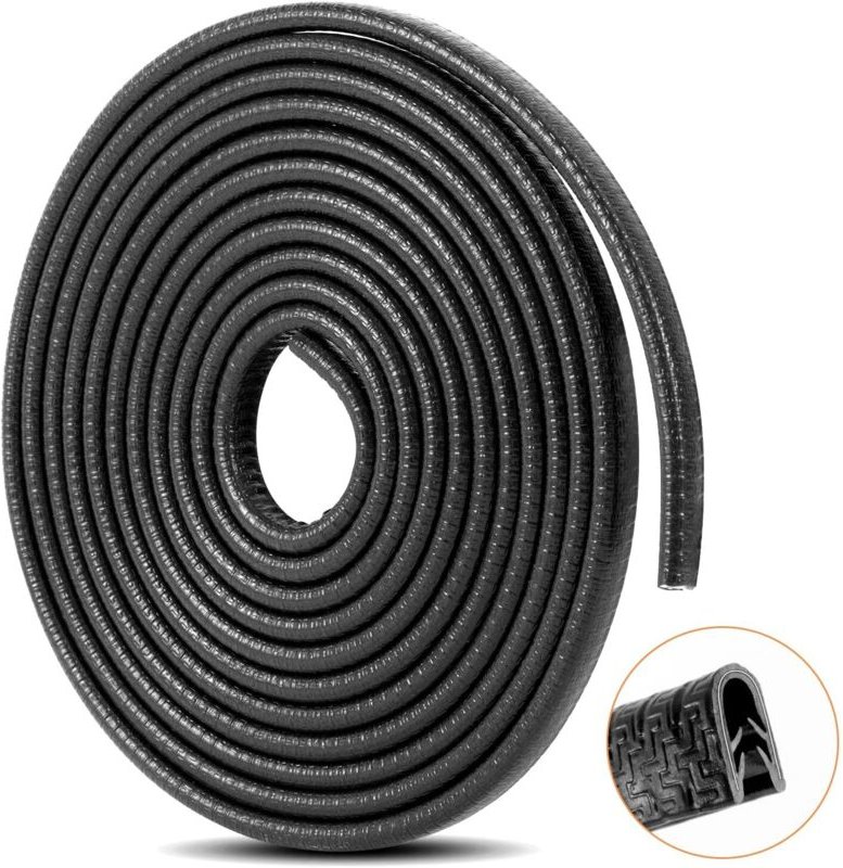 CSPARKV 5 m Kantenschutz für Autotüren, U-förmiger Gummi-Autotürschutz, Kollisionsschutz (schwarz)