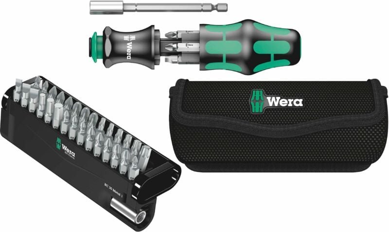 WERA Werkzeug-Set, Kraftform Kompakt 28 + Bit-Check 30 Metal 1, 36-teilig