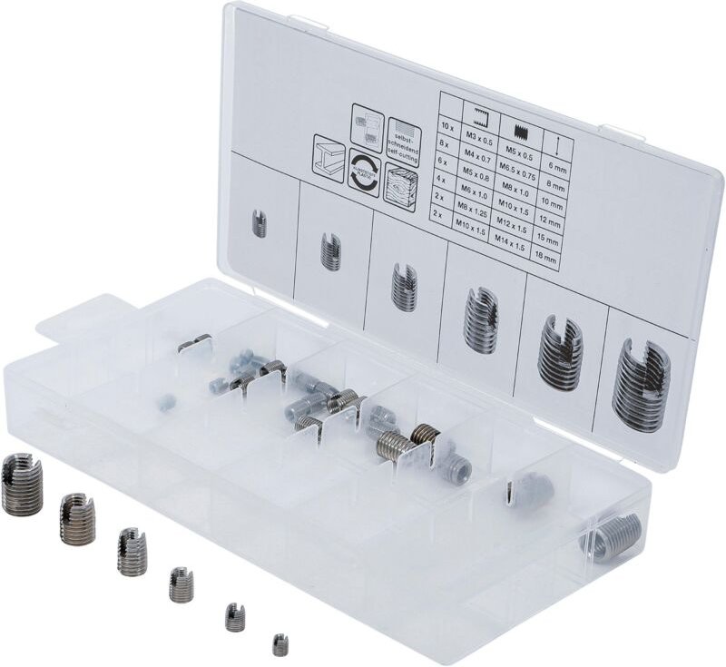 Gewindeeinsätze-Sortiment selbstschneidend 32-tlg.