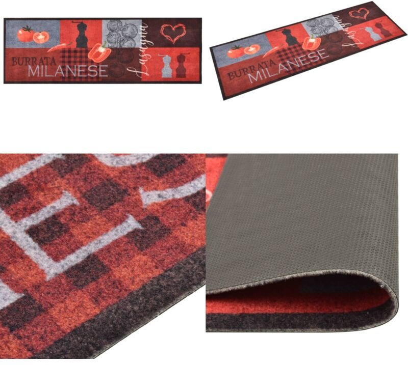 Küchenbodenmatte Waschbar Tomaten 60x180 cm - Bodenmatte - Küchenmatte - Türmatte - Samtmatte - Waschechte Matten - Home...