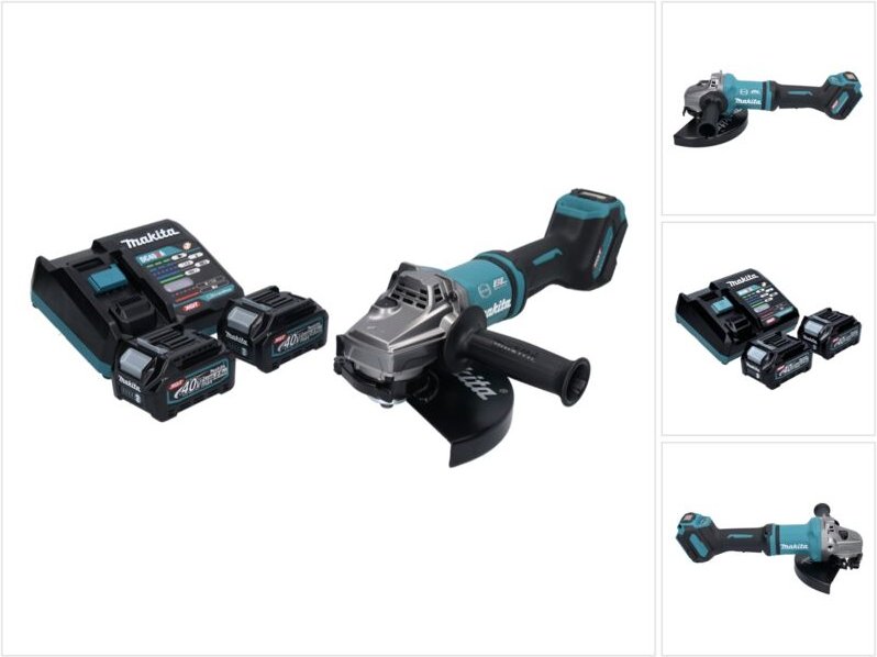 Makita GA 038 GD2 Akku Winkelschleifer 40 V max. 230 mm Brushless XGT + 2x Akku 2,5 Ah + Ladegerät