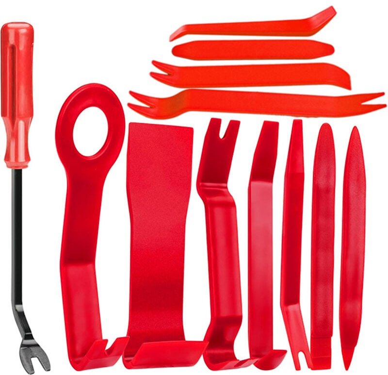 12-teiliges Auto-Hebelwerkzeug, Zierleistenkeil-Set zum Entfernen der Auto-Innenverkleidung – Werkzeuge, rotes Auto-Entf...