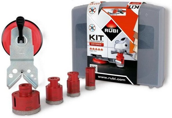 Rubi - Satz mit 4 DRYGRES-Diamantbohrer Ø 28, 35, 43 und 68 mm