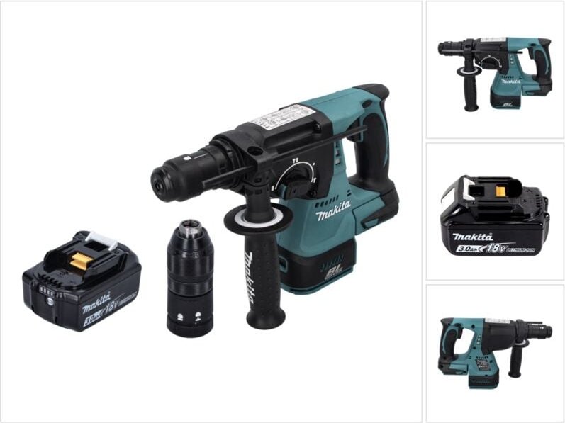 Dhr 243 F1 Akku Bohrhammer 18 v sds plus Brushless + 1x Akku 3,0 Ah - ohne Ladegerät - Makita