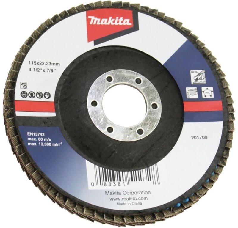 Fächerschleifscheibe 115 mm A120 - D-63460 - Makita