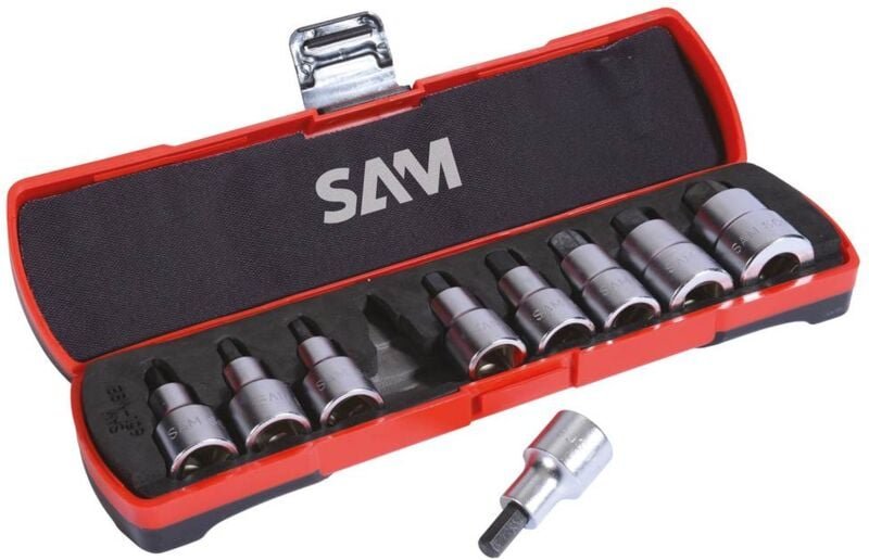 Set mit 9 Sechskant-Schraubendreherhülsen 1/2 SAM OUTILLAGE - SCJ9BOX