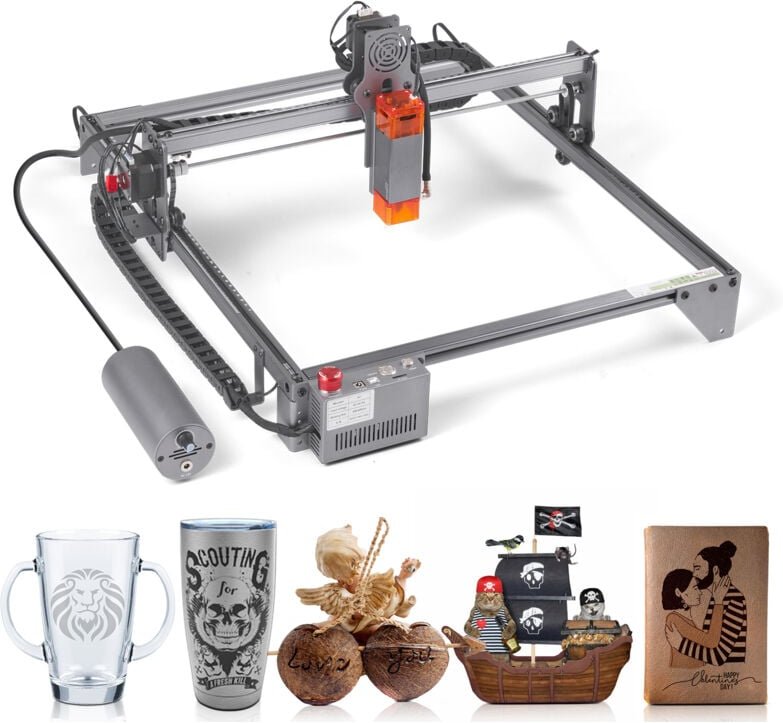 Mophorn 10 W Lasergravierer, 15,7 x 15,7 Zoll Graviermaschine, 10000 mm/min Geschwindigkeit, komprimierter Punkt, Augens...