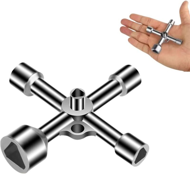 Dreieckschlüssel für Mülleimer – 5 Größen (7/10/12/13/18 mm) – Universalschlüssel für Einbruchschutzpfosten, Gas-/Wasser...