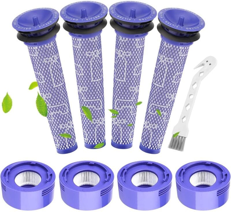 V7 V8 Filter für Dyson -isinlive 4+4 Kits Ersatzfilter für Dyson V7 V8 Serie Absolute Animal Motorhead Staubsauger, 4 Na...