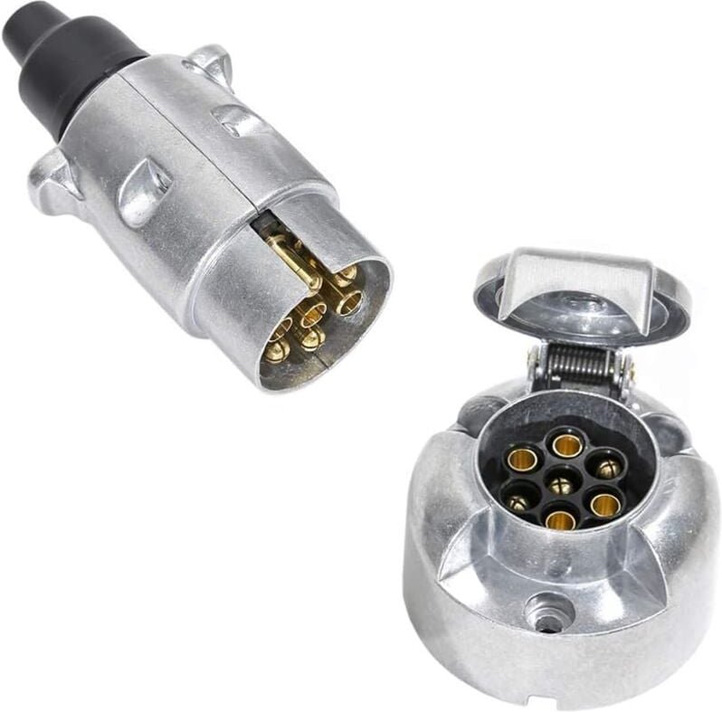 Thumbnail - 7-poliger Anhängerstecker und 7-polige Anhängersteckerbuchse, 12 v wasserdichter 7-poliger Anhängerstecker aus Metall fü...