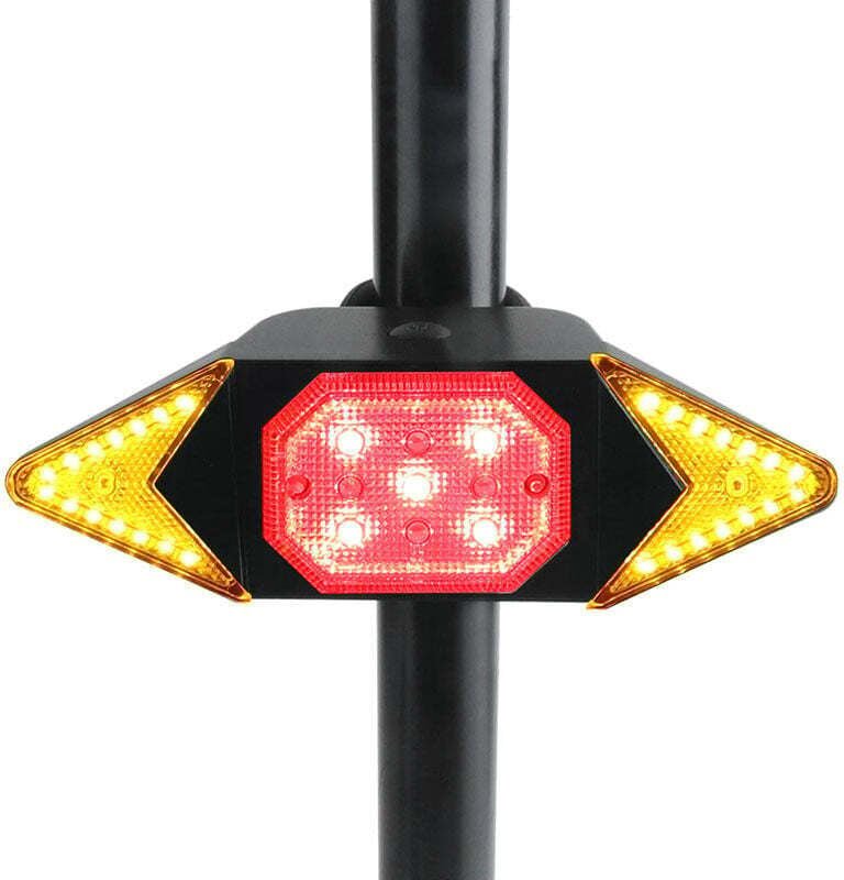 Thumbnail - Fahrrad-Rücklicht-Blinker, wasserdicht, Blinker, Fahrrad-Hinterradbrems-Warnlicht mit kabelloser Fernbedienung, intellig...