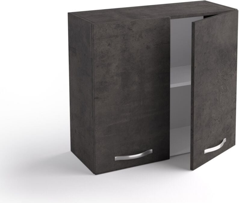 Abitare - Hängende Küche 80x33x72 cm aus Holz Lava mit zwei Türen - Massa