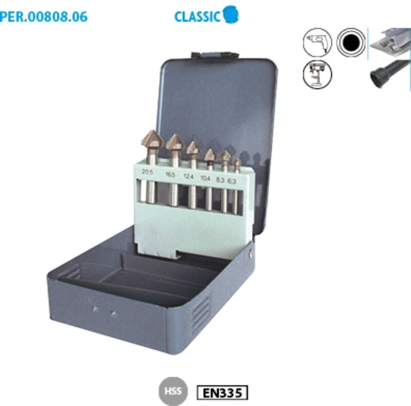 Thumbnail - Set mit 6 konischen Metallfräsern HSS Classic