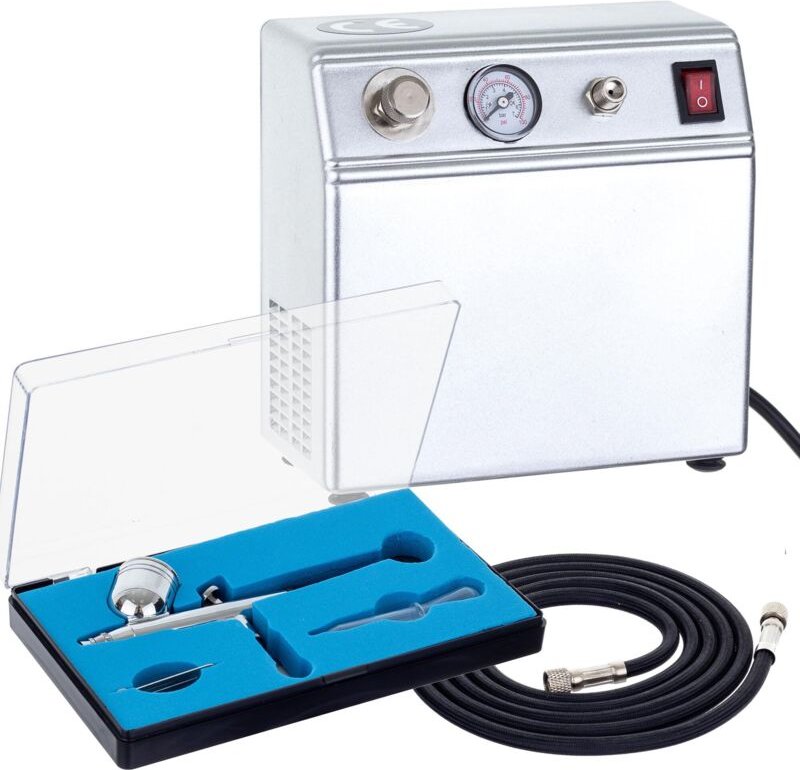 Thumbnail - Airbrush Kompressor Set Mit Airbrush 0,3mm Reducer Manometer Silent