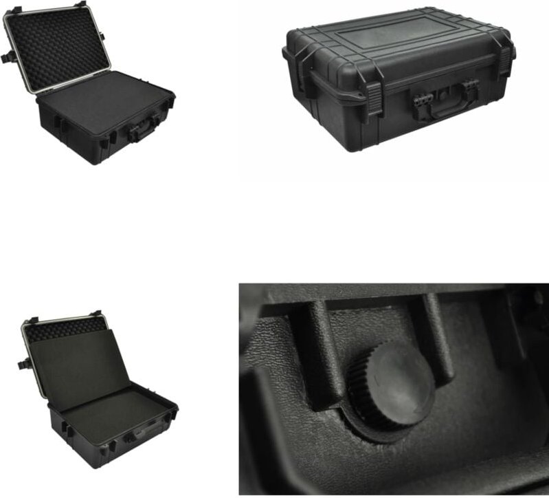 Transportkoffer Schwarz mit Schaumstoff 35 l Fassungsvermögen - Koffer - Universalkoffer - Home & Living - Schwarz