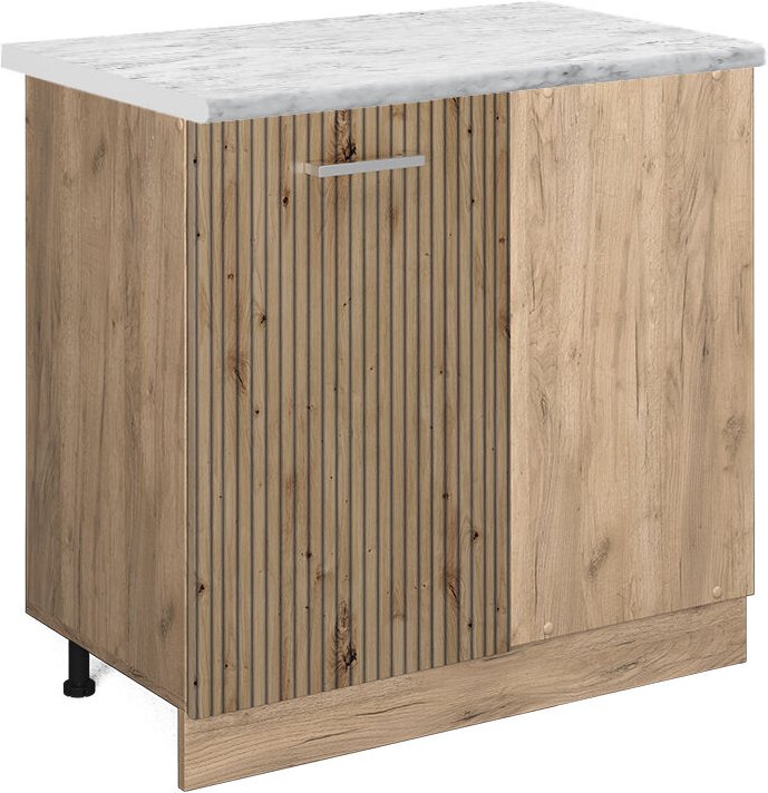 Vicco - Eckunterschrank R-Line, Artisan-Eiche, 86 cm ap Marmor