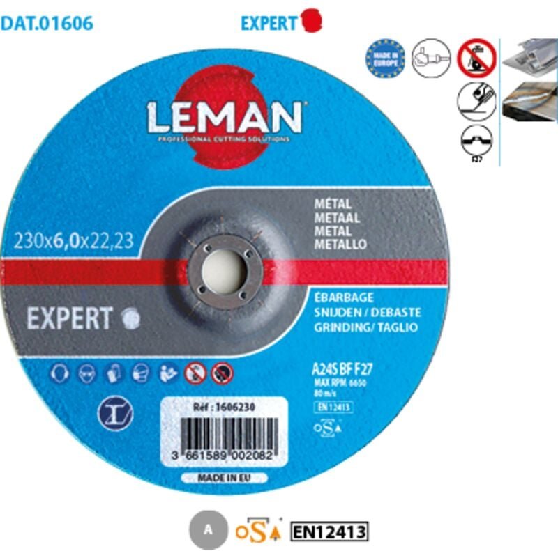 Thumbnail - Metall-Trennscheibe Ebarbage Expert ø 115 Bohrung 22,23 Stärke 6mm Versetzt F27 Packung zu 10