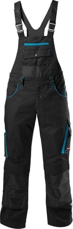 Thumbnail - H-Latzhose 24, schwarz/türkis, Gr. 60 - Fortis
