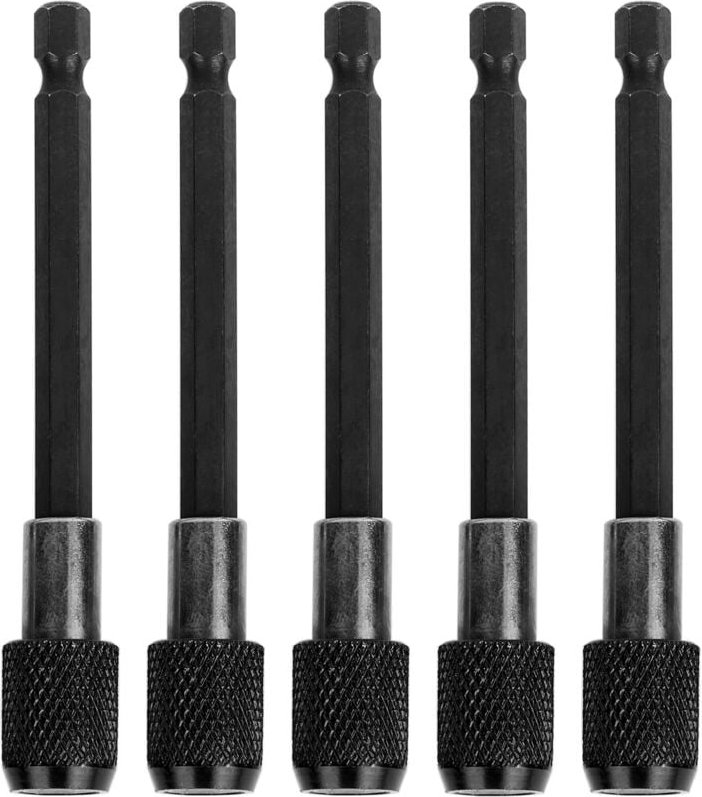 5er-Pack Schnellspann-Bohrerverlängerungen, 4 Zoll langer Schraubendreher-Bithalter, 1/4 Zoll Sechskantschaft-Bohrerverl...