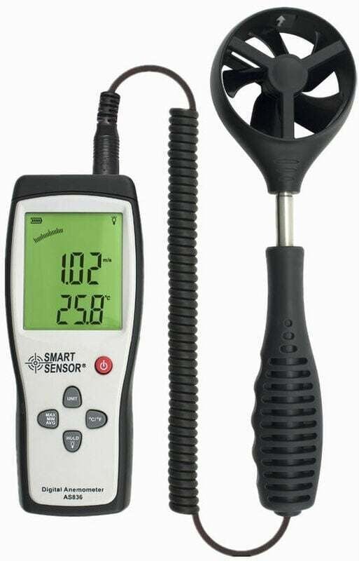 Thumbnail - Separates Struktur-Anemometer Handanemometer mit digitaler Turbinen-Windtemperaturanzeige Hochpräzises industrielles Ane...