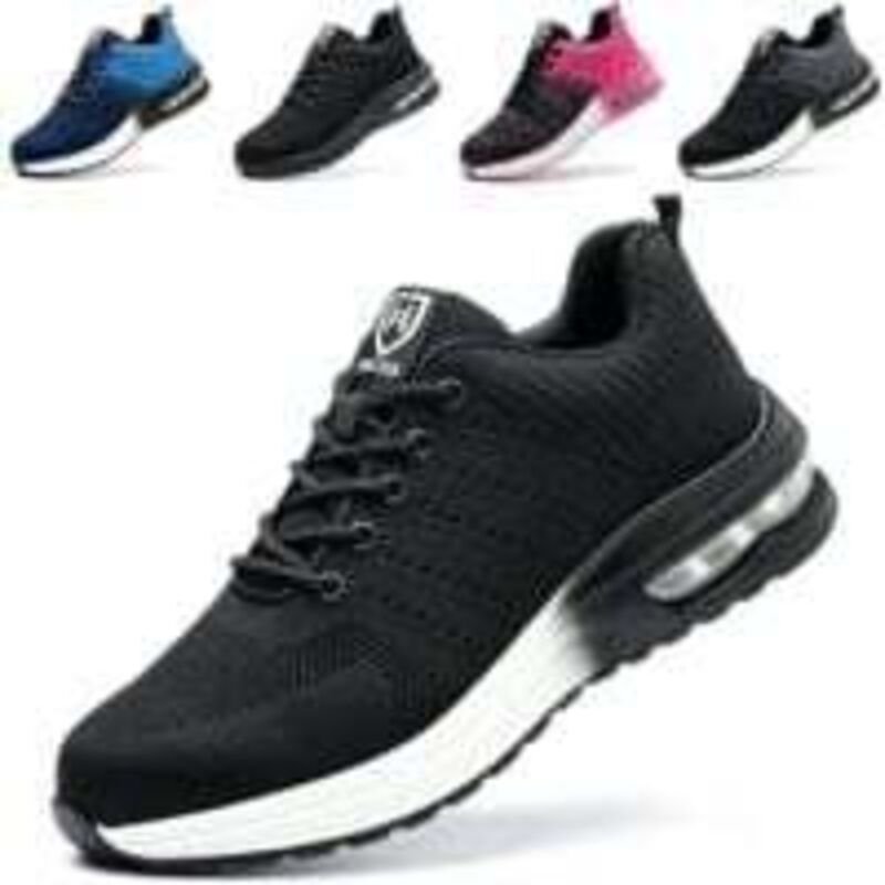 Thumbnail - Sicherheitsschuhe Herren Damen Leichte Bequeme Rutschfeste Sicherheits-Sneaker Weiße Sohle, 39-RAPANDA