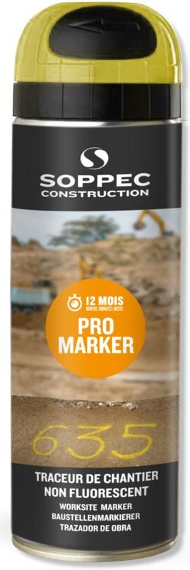 Spraydose - Baustellenmarkierer SOPPEC nicht fluoreszierend promarker gelb 9-12 Monate - 141502