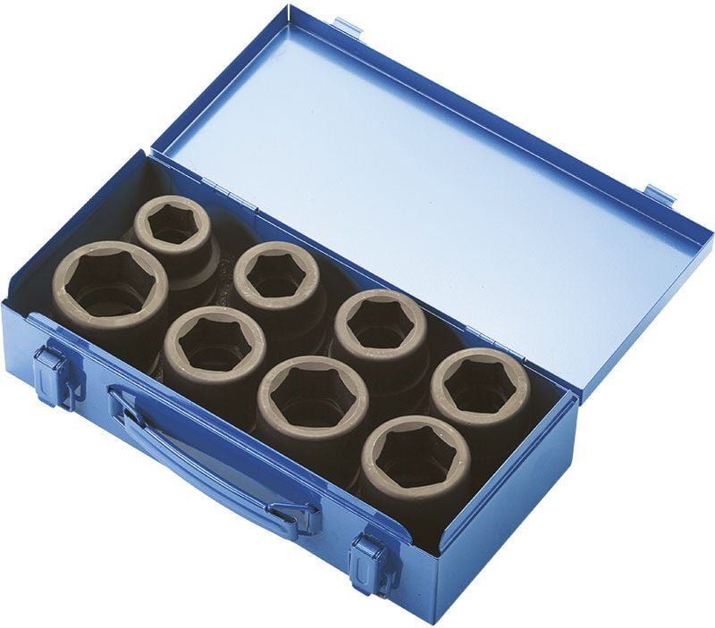 Fervi - Satz mit 8 Sechskant-Kraft-Stecknussen 24 - 41 mm 1 si4e1n008