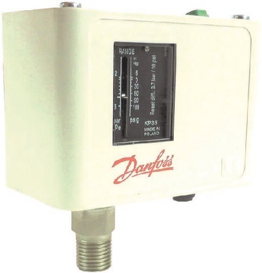 Danfoss rt 19B Druckschalter - Für steigende Drücke bis zu 25 bar, mit manueller Rückstellung