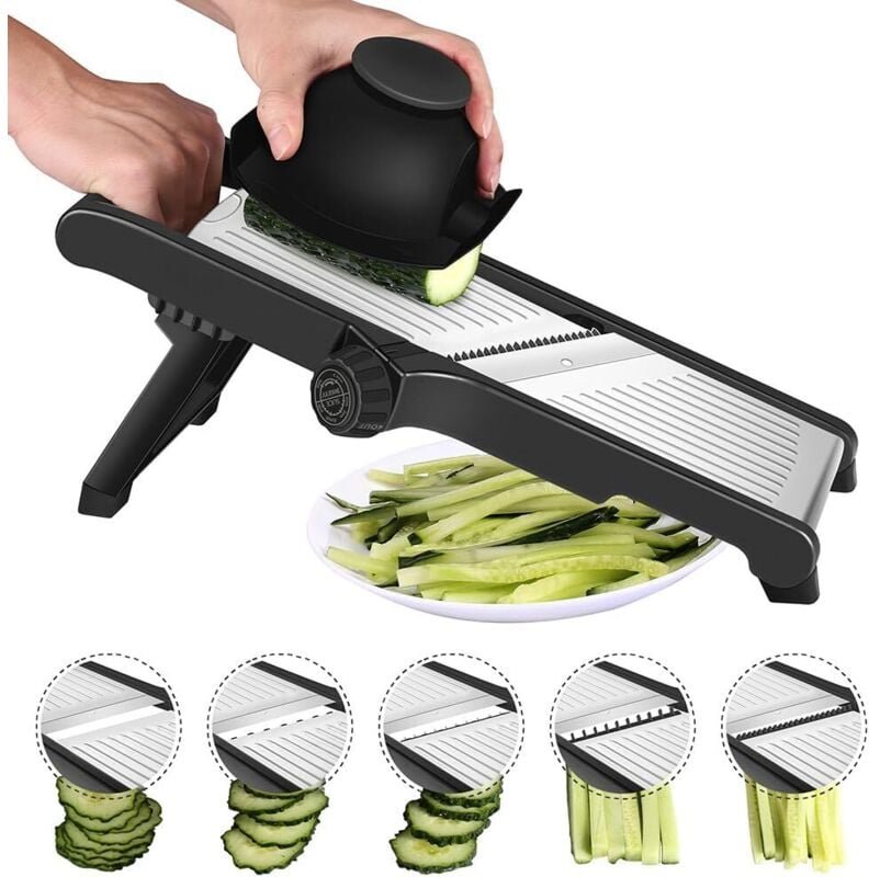 Thumbnail - Multifunktionaler Gemüseschneider - Professionelle Küchenmandoline, verstellbarer Edelstahl, Machen Sie dicke Scheiben v...