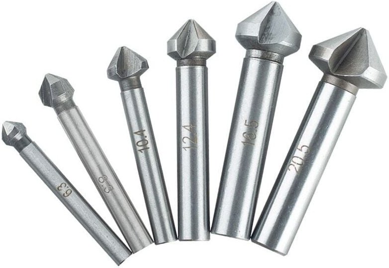 tlg 90 3 Flute Kegelsenkersatz Anfassen Versenkbohrer 1/4" 6-Kanntschaft Senker Senkbohrer Versenker-Bit Kegelsenker Sat...