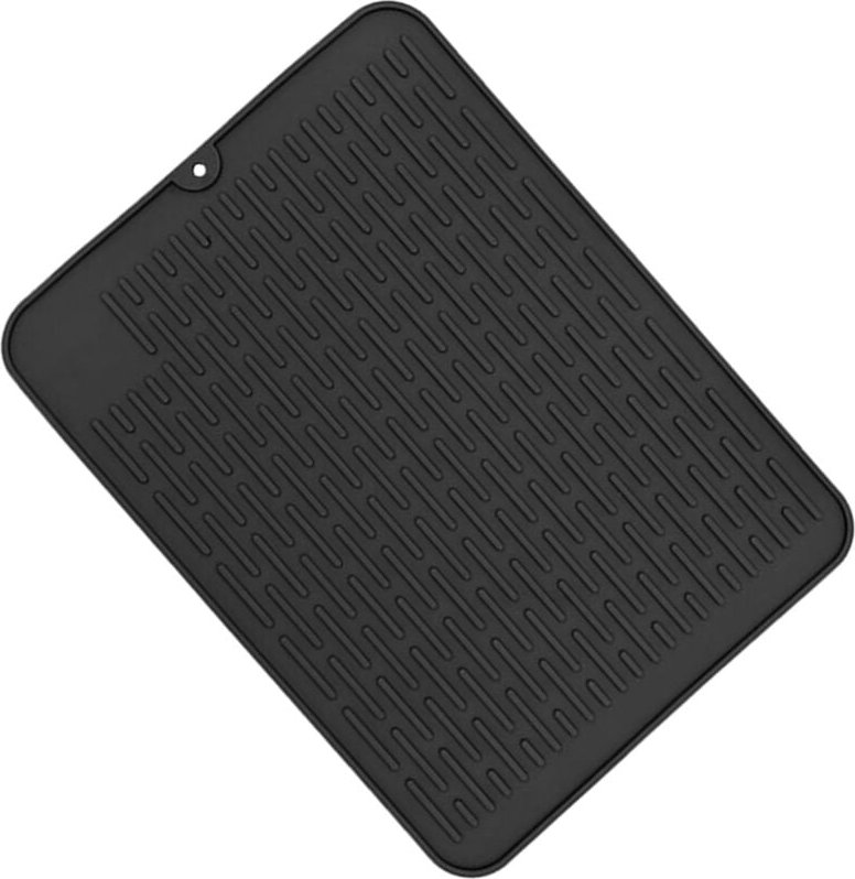 Thumbnail - Sollbry - Silikon-Abtropfmatte für Küchenspüle, schwarze Geschirr-Abtropfmatte, Spülbecken-Abtropfmatte, 40 x 30 cm, hit...