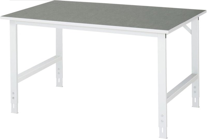 Arbeitstisch Tom BxTxH 1500x1000x760-1080mm, Linoleum Arbeitsplatte - RAU