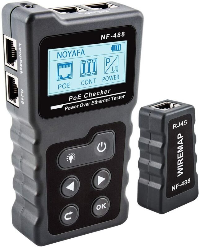 PoE Tester Power Over Ethernet Inline Tester Stromtester Spannungstester Tester für POE Test, Netzwerkkabel Durchgangspr...