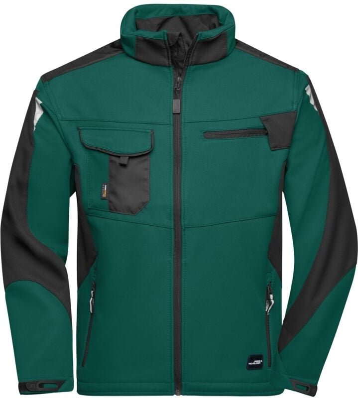 Thumbnail - James & Nicholson Professionelle Softshelljacke JN844 Gr. L dark-green/black