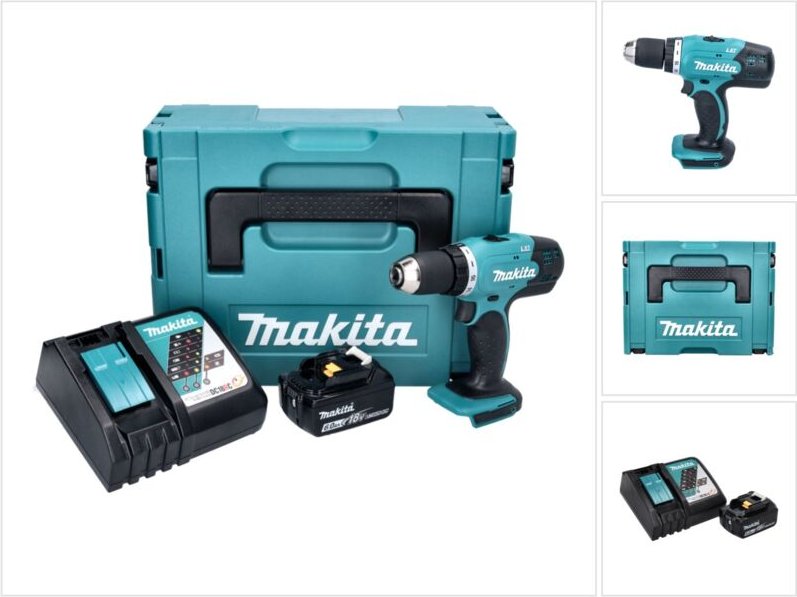 Thumbnail - Ddf 453 RG1J Akku Bohrschrauber 18 v 42 Nm + 1x Akku 6,0 Ah + Ladegerät + Makpac - Makita