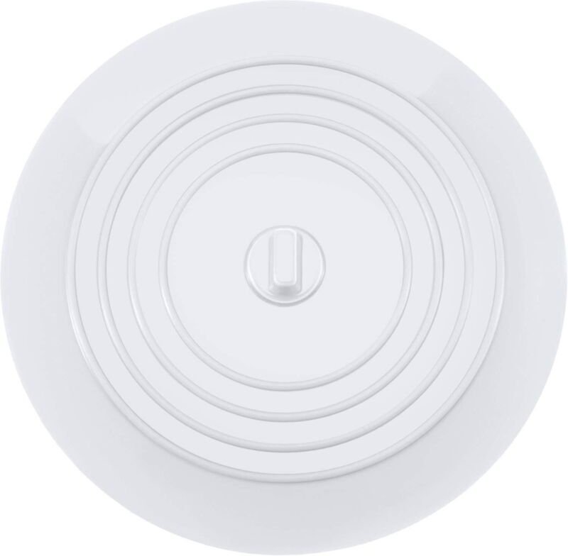 Linghhang - 1 Stück, weiß) Silikon-Badewannenstöpsel, Waschbeckenstöpsel, Küchenspülenstöpsel, 15,2 cm Durchmesser, für ...