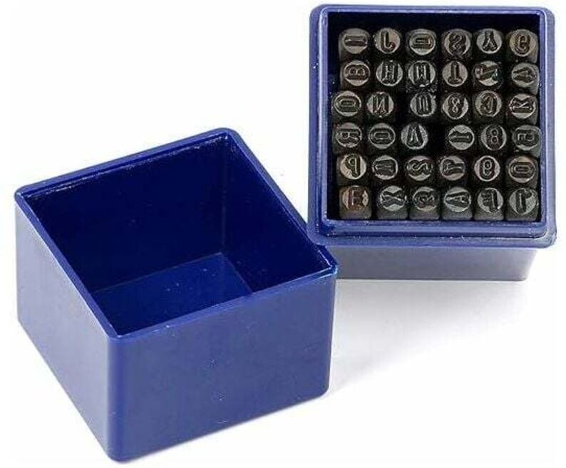 36er Buchstaben-Set zum Schlagen 3mm, Buchstaben des Alphabets A-Z und Zahlen von 0 - 9, Zum Schlagen von Eisen und Stah...