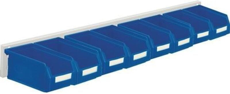 Sichtlagerkastenset H100xB920xT180mm Stahlblech/Polyethylen Ku.-besch.blau