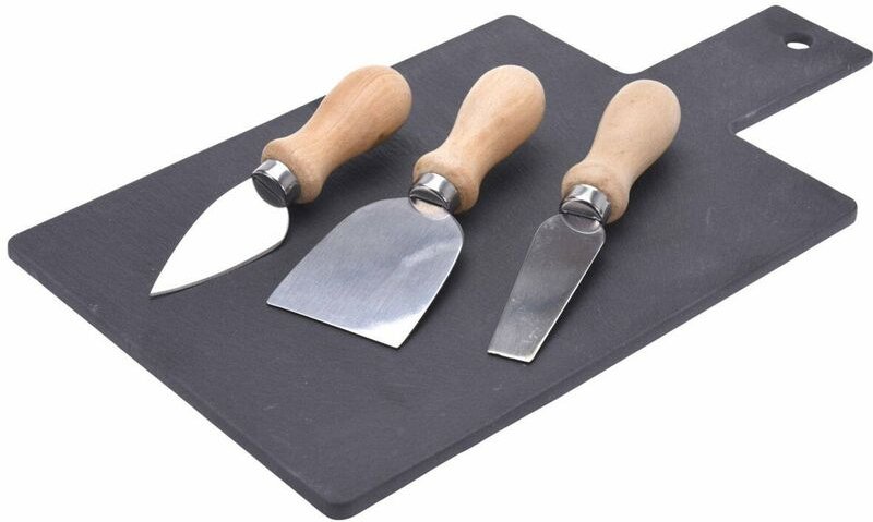 Käsebrett, 3 Messer enthalten, 30 x 17 cm